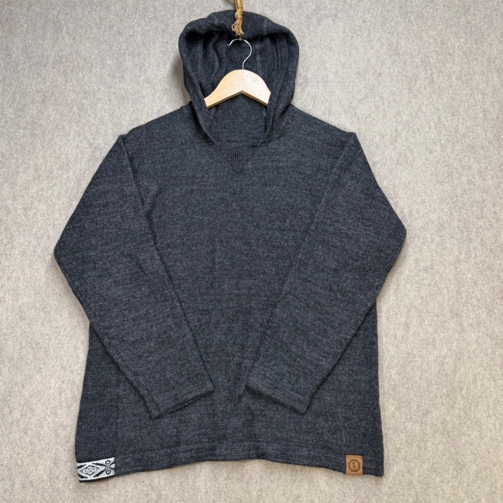 PAKA Sweater Womens XL Alpaca Wool Charcoal Hoodie Gorpcore Cabin Sustainable
